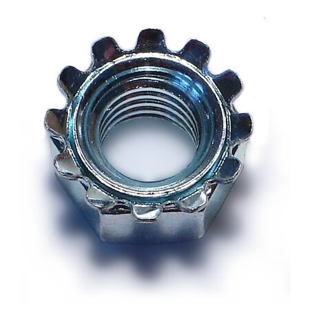 Midwest Fastener External Tooth Lock Washer Lock Nut, 3/8"-16, Steel, Grade 2, Zinc Plated, 20 PK 63548